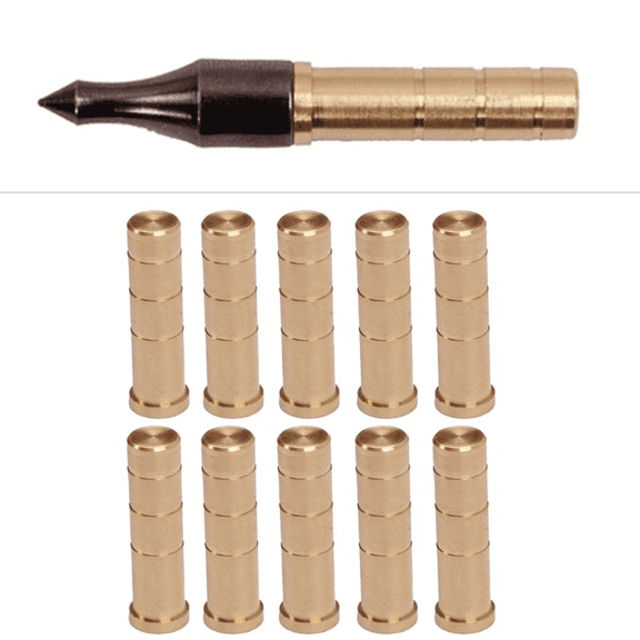 EROCK 12pcs 50 Grain Heavy Weight Arrow Brass Inserts Base Archery ID6.2mm Arrow Shaft