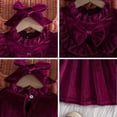 thumbnail image 6 of Flower Girl Dress,Girls Velvet Long Sleeve Dress Party Outfit with Bow Headband,Formal Holiday Elegant Christmas Birthday Attire for Toddler,Toddler Girl Dress,,6-9 Months, 6 of 8