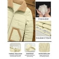 thumbnail image 6 of Womens Winter Insulated Puffer Jacket Water-Repellant Cozy Sherpa Trim Cream-S, 6 of 9