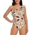 thumbnail image 2 of Yiaed Valentine'S Day Rose Print Women One Piece Swimsuits Tummy Control One Shoulder Bathing Suits Pattern Ruffle Swimwear-XX-Large, 2 of 8
