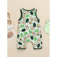 thumbnail image 4 of TSEXIEFOOFU Baby Romper Avocado Print Sleeveless Bottom Snap Button Closed Vest-style Breathable Jumpsuit, 4 of 8