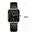 thumbnail image 6 of Eoperou Ladies Quartz Watch Square Dial Rhombus Texture Faux Leather Adjustable Strap Date Display No Delay Time-checking High Accuracy Exquisite Wristwatch Timepiece, 6 of 7