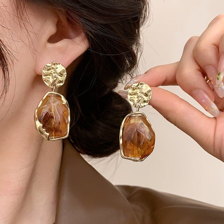 Zhuge Antique-Inspired Drop Dangle Earrings, 1-Pair Textured Retro Jewelry, Winter-Ready Vintage Statement Earrings,A17