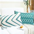 thumbnail image 3 of Decorative Throw Pillow Covers 12x20 Inch Aqua Blue Pillow Covers for Couch Sofa Living Room Bedroom,Farmhouse Outdoor Throw Pillow Cover,Modern Geometric Linen Square Throw Pillow Case Set of 4, 3 of 6