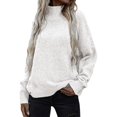thumbnail image 1 of Gibobby Suéter mujer, Suéter de cuello alto para mujeres y mujeres, disfraz de manga larga para adultos(Blanco,CH), 1 of 4