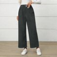thumbnail image 3 of Women's Corduroy Casual High-Waisted Loose Wide-Leg Pants Business Formal Trousers with Belt and Pockets Sky Blue XXL, 3 of 4
