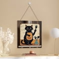 thumbnail image 4 of Funny Black Cat Decor Painting Studio Wall Art Black Cat Wooden Hanging Sign Vintage Pictures for Bedroom Bathroom Kitchen Wall Decorations Bar Interior Decor 12"x12", 4 of 8