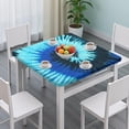 thumbnail image 3 of Colorful Tie Dye Pattern Square Fitted Tablecloth with Elastic Edge,Square Table Cover,Washable Elastic Table Cover for Home Kitchen Party Decor 36"x36", 3 of 6