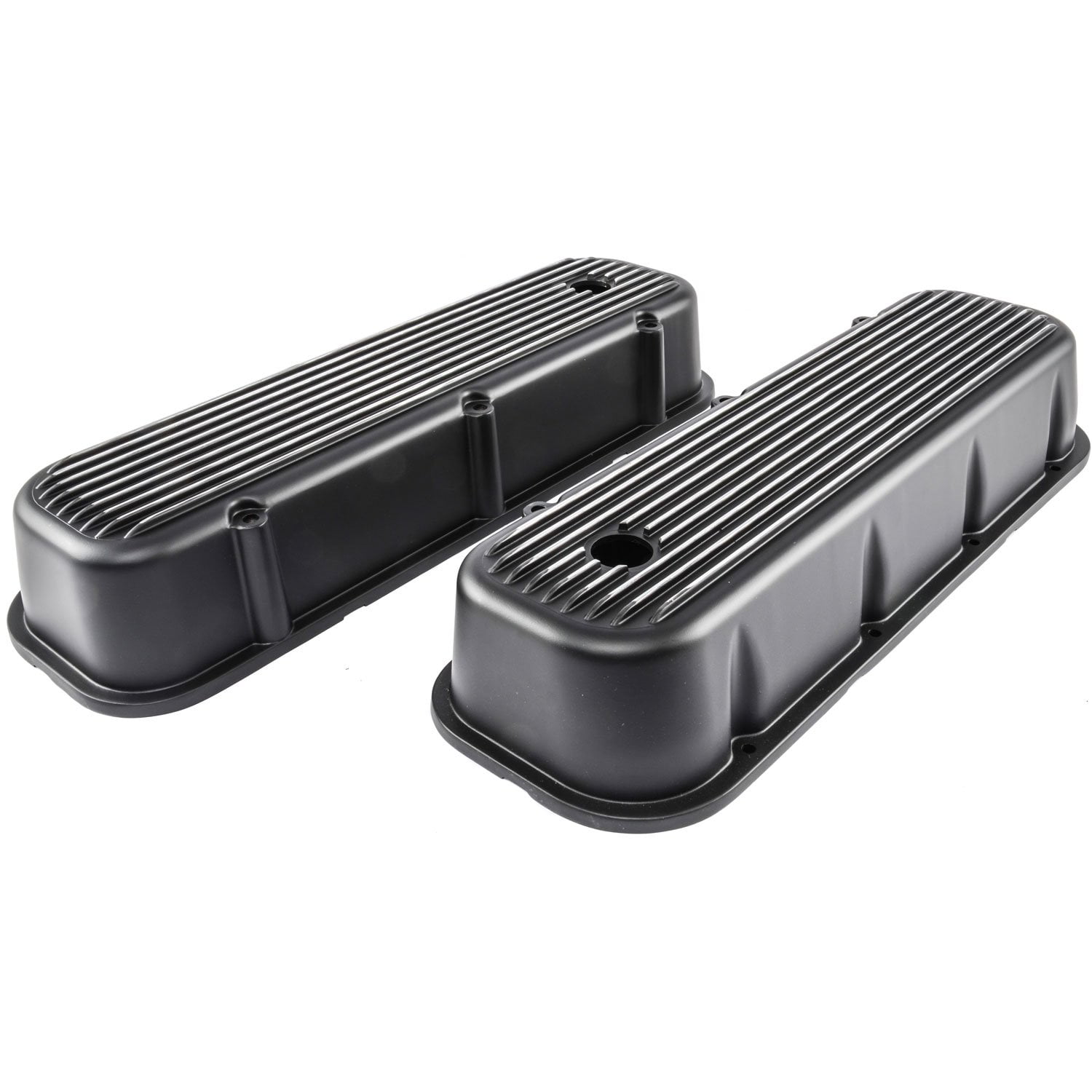 JEGS 501106 Black Finned Valve Covers