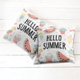 thumbnail image 6 of Ambesonne Saying Throw Pillow Cover 2 Pack, Fresh Tastes Hello Summer, 24", Multicolor, 6 of 7