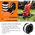 thumbnail image 2 of CHAO Carrete de hilo de corte para recortadoras Black and Decker, 6 carretes de hilo de corte con 1 cubierta de carrete y 1 resorte, 2 of 5