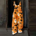 thumbnail image 7 of One Piece Casual Halloween Jumpsuits for Women Halloween Bat Pumpkin Ghost Cute Print Women's Jumpsuits Rompers Overalls Fashion Fall Clothes, Festival Party Outfits, Orange XL, 7 of 7