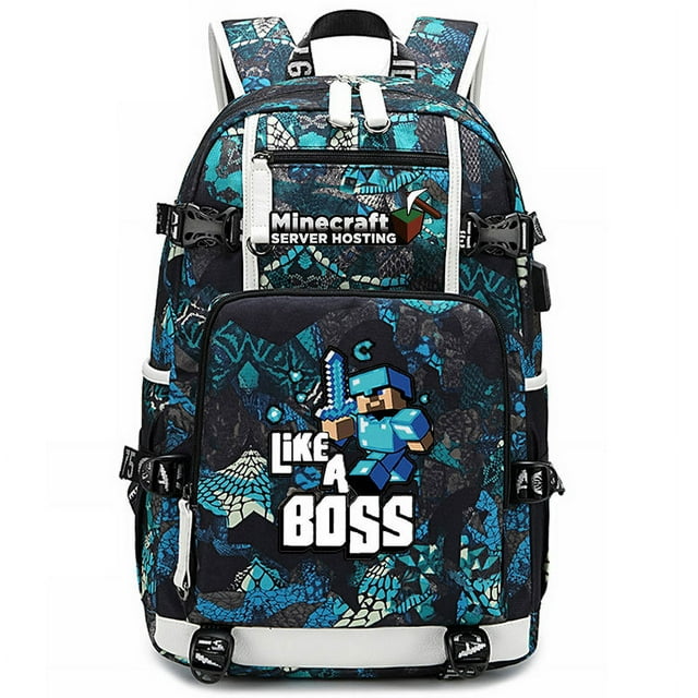 My World Games Peripheral Backpack Teenage Student Backpack Large Capacity Trendy Bag-sebneei