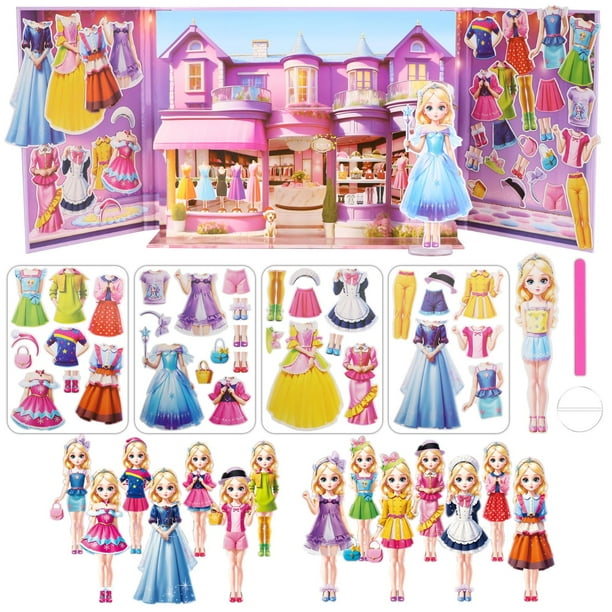 Juego de vestir magnético Yuzee Princess para niñas de 4 a 7 años