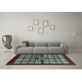 thumbnail image 3 of Ahgly Company Indoor Rectangle Abstract Light Blue Modern Area Rugs, 5' x 7', 3 of 4