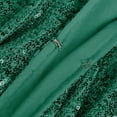 thumbnail image 6 of Penkiiy Sparkle Sequin Bodysuit For Women V-Neck Cowl Back Shiny Glitter One-piece Top Bodysuits with Sheer Mesh Thong Green Shapewear Tummy Control, 6 of 9