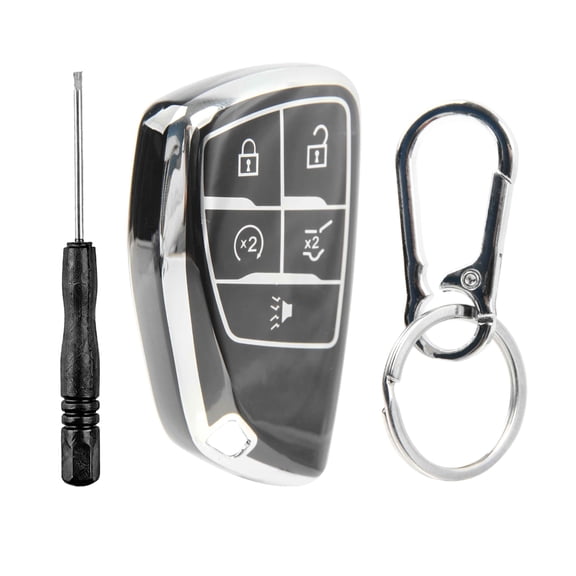 Key Fob Remote Shell Case Cover Protector Thermoplastic Polymer for 2021-2025 Buick Envision GMC Yukon Chevrolet Tahoe Suburban (HUFGM2718, 13537956, YG0G21TB2)