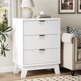 thumbnail image 3 of FANRAL Set of 2 Fluted 3 Drawer Nightstands,Modern Bedside Tables with Anti-Tip Safety Design,Wood End Tables for Bedroom Living Room,White Night Stand, 3 of 7
