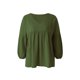 thumbnail image 1 of Sunloudy - Camiseta de verano con cuello en V para mujer, casual, manga larga, color sólido, túnica holgada Sunloudy  moda, 1 of 10