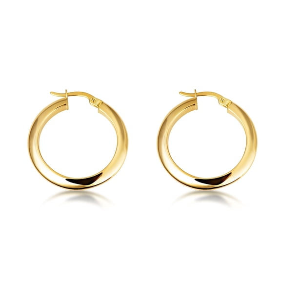 14K Yellow Gold Classic Hoop Earrings (S/L) (Large)