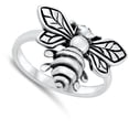 thumbnail image 4 of Cute Bumble Bee Bug Fertilization Ring .925 Sterling Silver Band Jewelry Female Male Unisex Size 8, 4 of 4