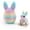 Rainbow 2, variant on 3D Bunny Rabbit Collectible Figurines, Colorful 2pcs, Easter Gift, Modern Style, 2 Count (Rainbow 1)