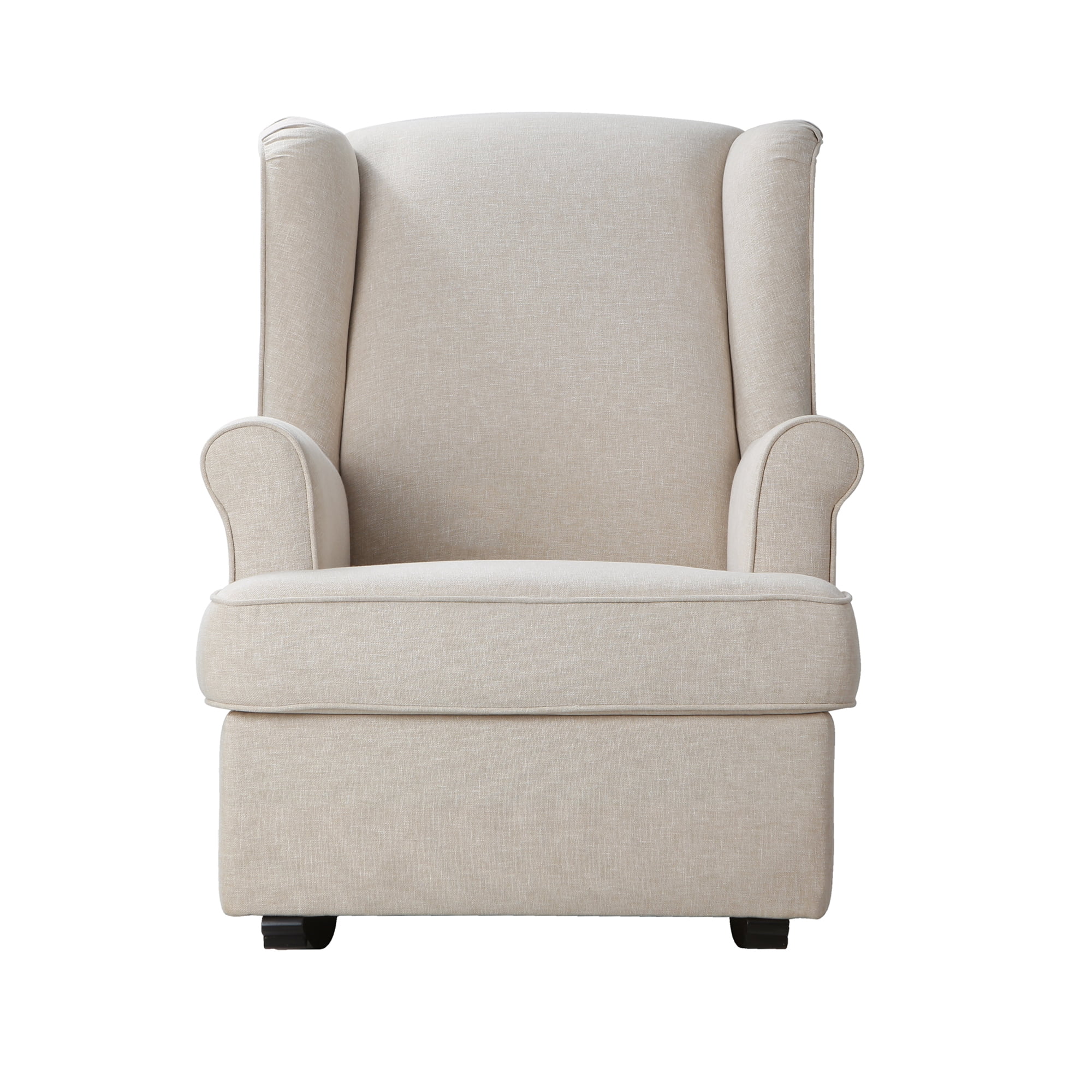 Second Story Home Quinn Upholstered Wingback Rocking Chair- Canvas