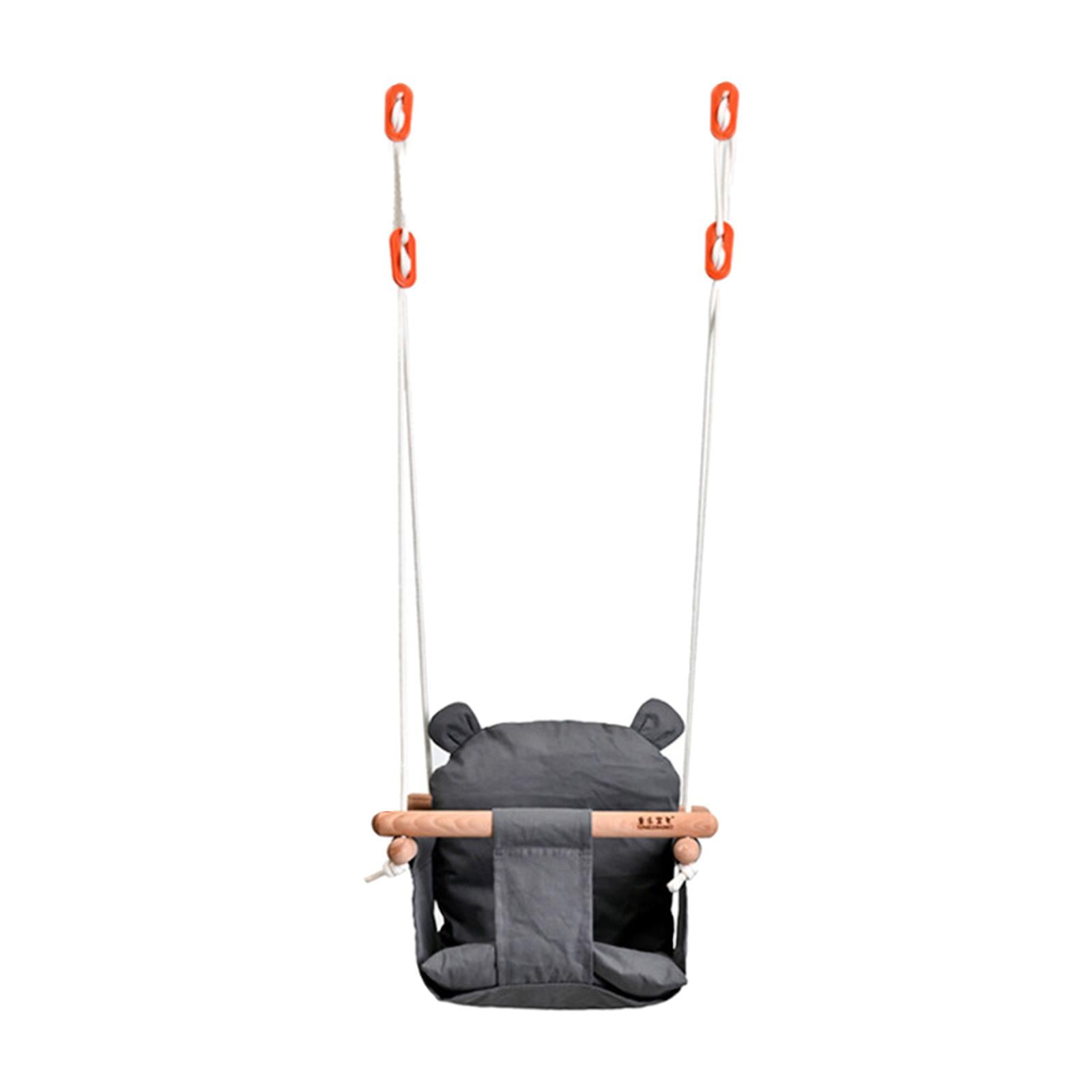 Canvas Baby Swing Seat High Back with Adjustable Chains Hanging Swing Seat Baby Swings for Indoor Playground Babies Toddlers