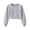 Gray, variant on Women's Cropped Crewneck Sweatshirt Long Sleeve Drop Shoulder Loose Fit Solid Color Casual Pullover Top with Ribbed Cuffs for Fall Winter Spring Daily Wear