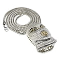 thumbnail image 3 of Goon Masked Man Hip Hop Chain Silver Tone 2-Tone Thug Ski Mask Pendant 36" Inch Franco Necklace, 3 of 5