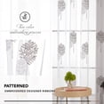 thumbnail image 2 of ZOPZO Embroidered Sheer Curtains Faux Linen Leaves Design, Dark Gray/White, 52W x 63L Inch, Rod Pocket Window Panels for Living Room Bedroom, 2 Panels, 2 of 6