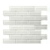 Solistone Mardi Gras 12 in. x 12 in. La Salle Polished White Glass Mosaic Wall Tile, Case of 10