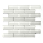 Solistone Mardi Gras 12 in. x 12 in. La Salle Polished White Glass Mosaic Wall Tile, Case of 10