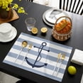 thumbnail image 5 of Placemat Geometric Sky Blue Stripes Anchor 4/6pcs Table Pad Mats for Dining Table Home Kitchen r Accessories Linen Coaster, 5 of 7