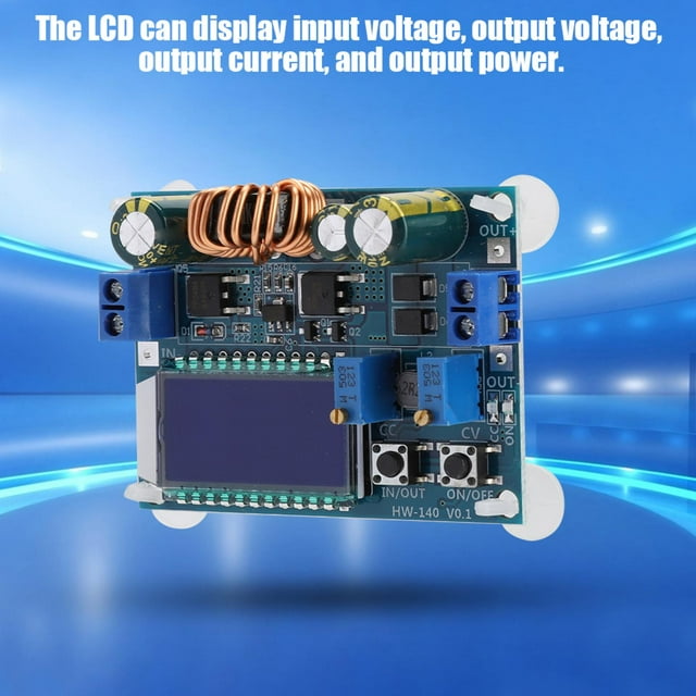 Module de Régulation de Tension Boost Module Convertisseur d'Amplification Affichage Numérique Lcd HW-140 Module de Régulation de Tension d'Amplification Réglable Affichage Numérique Lcd avec Ailette de Refroidissement