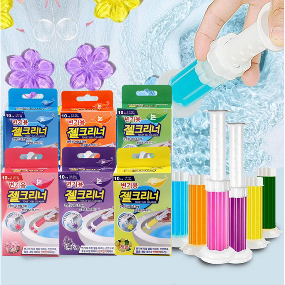 RuWeoMaa Toilet Cleaning Gel, 2025 Toilet Bowl Cleaner Gel Stops Limescale and Stains with Air Freshening Scent, Fresh Flower Toilet Stamp Air Freshener