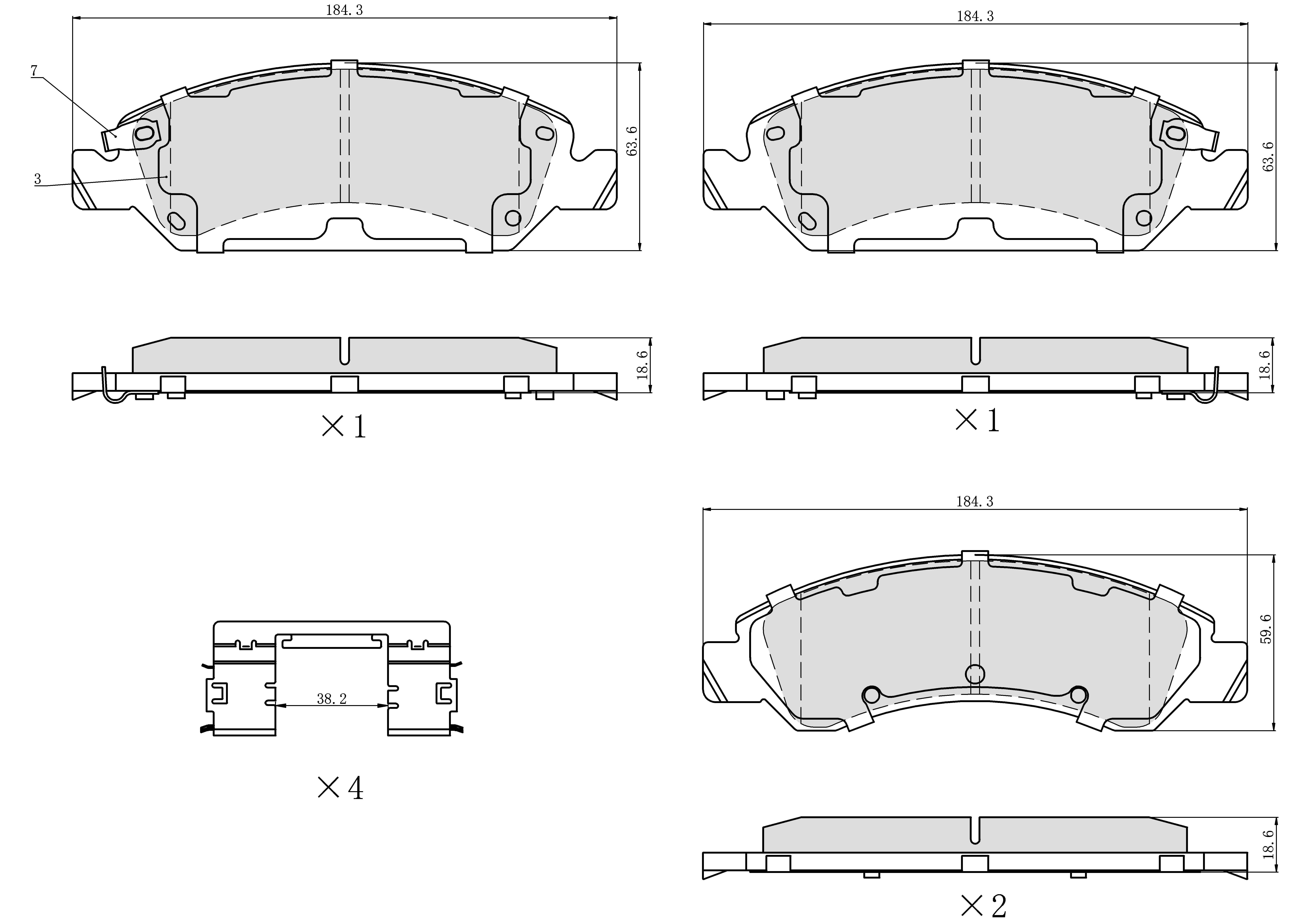 Ultra HC 1000 Brake Pad Set, Front HC10.1363.0.F, Chevrolet Silverado 1500 2018-2005