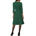 thumbnail image 3 of Allegra K Women's Sweetheart Neck 3/4 Sleeve Cocktail Dress S Dark Green, 3 of 5