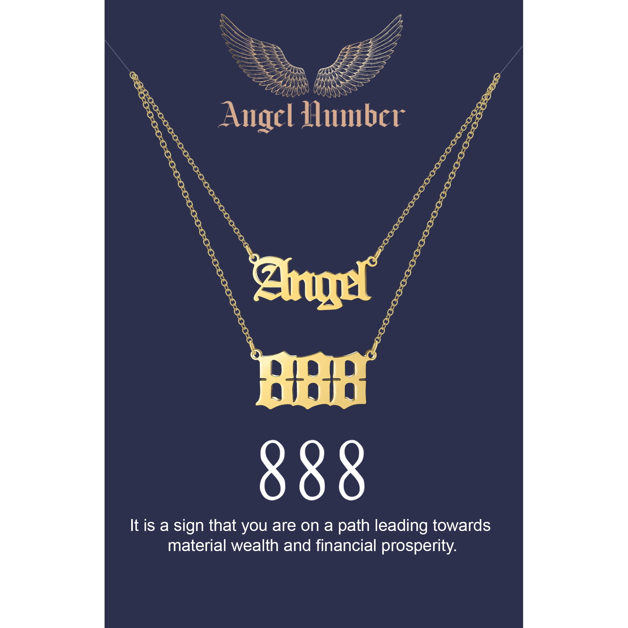 Wowshow Angel Number Necklace for Women Men 000 111 222 333 444 555 666