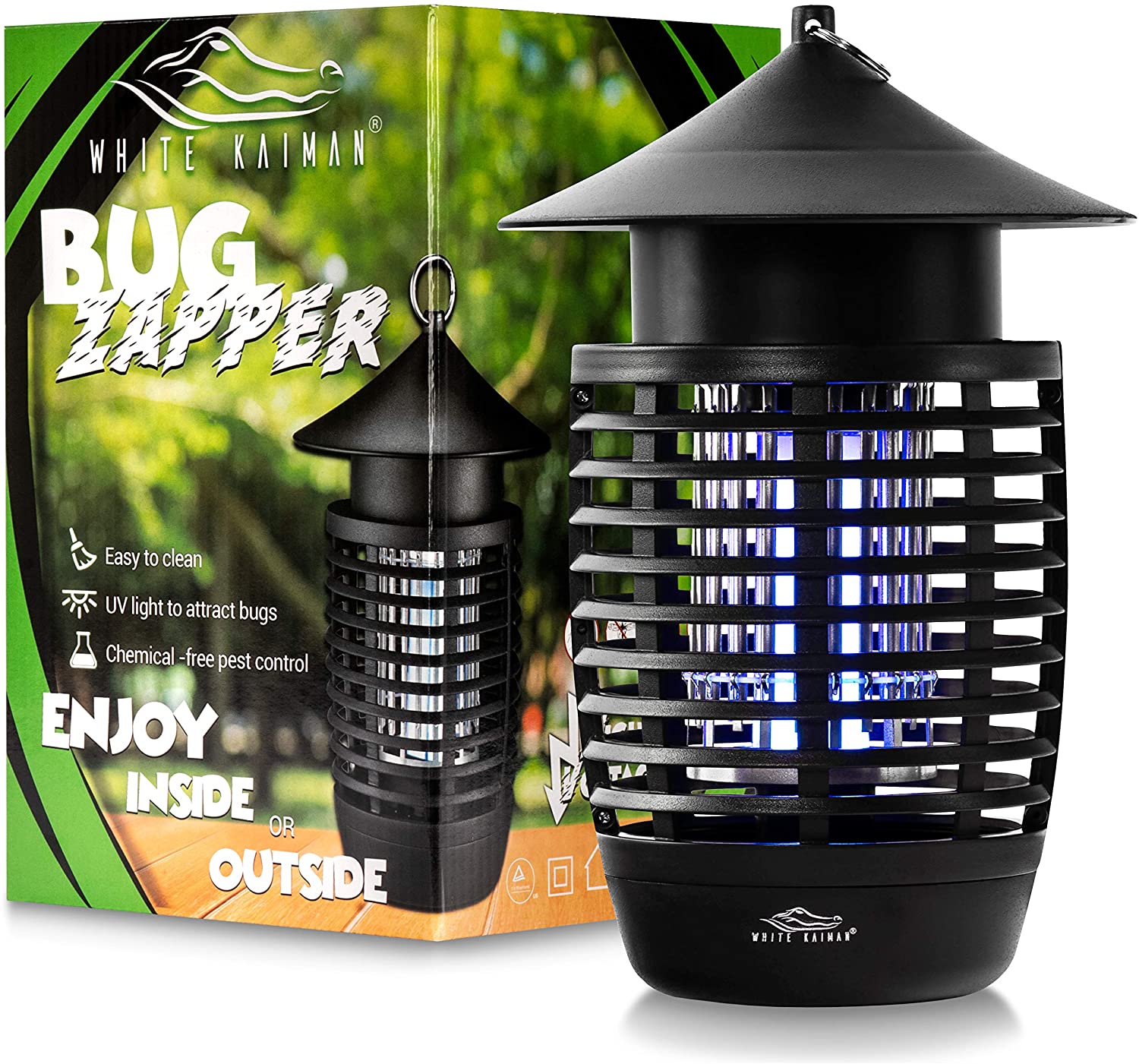 White Kaiman Bug Zapper 500V Insects Killer - Indoor & Outdoor
