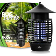 White Kaiman Bug Zapper 500V Insects Killer - Indoor & Outdoor Waterproof (Black)