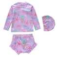 thumbnail image 3 of MEZZALL Summer Cute Cartoon Three Piece Swimsuit For Girls Toddlers Children Bohemian With Cartoon / Flower Print Beachwear, 3 of 5