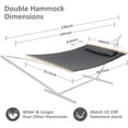 thumbnail image 4 of SUNCREAT Hammocks Double Hammock with Wooden Stand Included, Outdoor Hammocks for Outside, 475 lbs Capacity, Dark Gray, 4 of 8