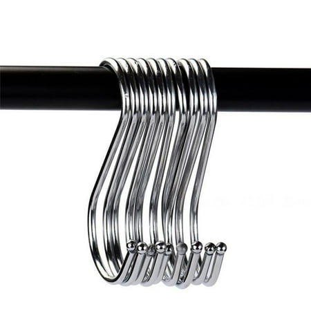 

Ciaoed Stainless steel S-type hook metal S-hook iron hook kitchen bedroom bathroom hook ten for sale M 10pcs