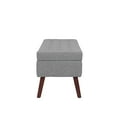 thumbnail image 4 of Storage Ottoman, Storage Ottoman Bench with Button Tufted, End of Bed Storage Bench with Wooden Leg, Large Storage Ottoman Bench for Bedroom, Living Room, Foot of Bed, 4 of 6