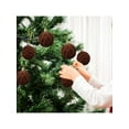 thumbnail image 5 of YFTDEF Christmas Decorations 12Pcs Flocked Balls, Brown Plush Ornaments, Vintage Style Home Decor, Easy to Hang Christmas Tree Accessories for Holiday Season, 2.36in, 5 of 6