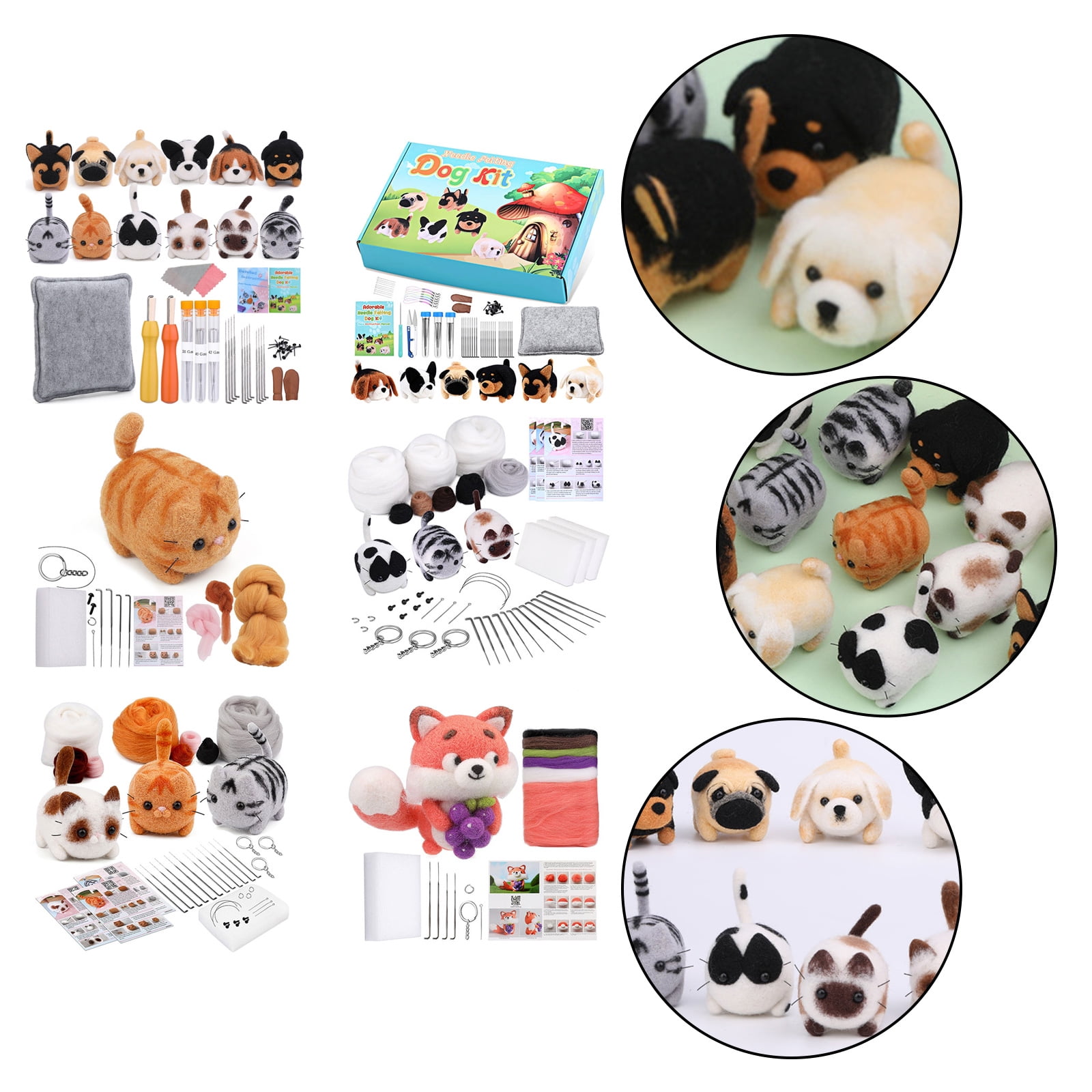 Ladaidra Brown fhgksm Needle Felting Set, Animal Felting Starter Kits with Felting Needle