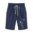 thumbnail image 2 of Royisotas Summer Women's Plus Size Shorts Loose Casual Bermuda Shorts Drawstring Pocket Elastic Waist Floral Graphic Shorts, 2 of 3