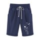 thumbnail image 1 of Pantalones Elásticos de la Cintura para las Mujeres Impresos Medias Pantalones Cortos, Bolsillos Casuales Poliéster para Toda la Temporada, 1 of 3