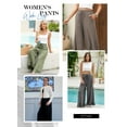 thumbnail image 3 of Eytino Pants for Women Wide Leg Elastic Waist Casual Trousers High Waisted Ruffle Hem Palazzo Pants with Pockets, 3 of 8